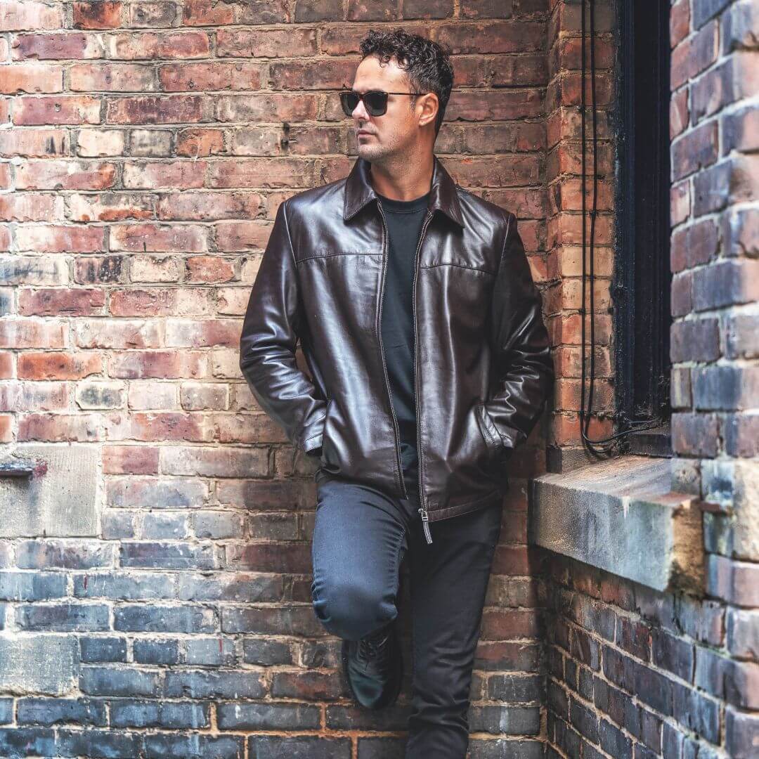 Men’s Brown Retro Leather Jacket – Henry