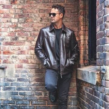 Men’s Brown Retro Leather Jacket – Henry