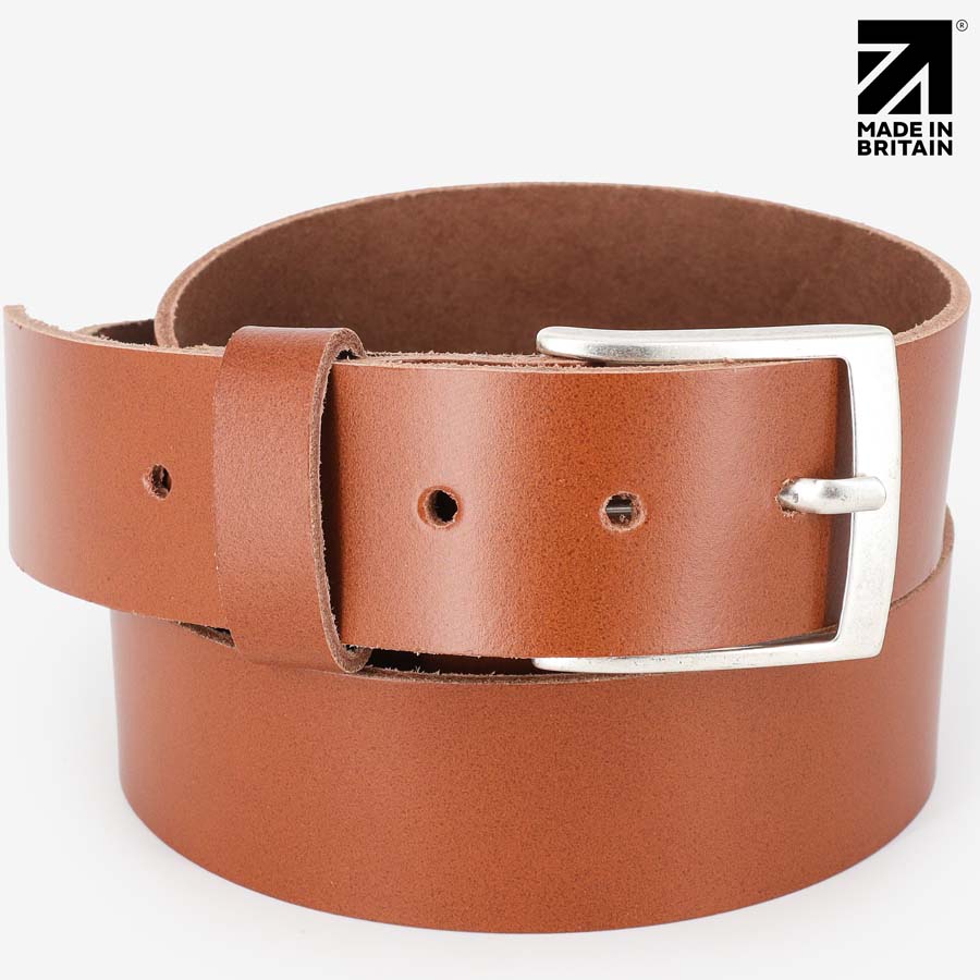 PRIMEHIDE chestnut split-grain leather belt 40mm buckle close up — PRIMEHIDE