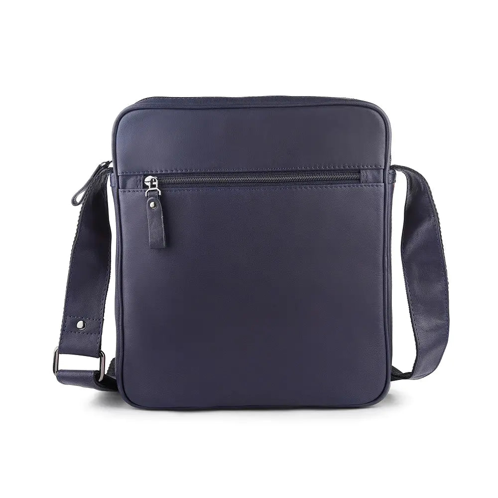 Mens Leather Bag Texan Dark Blue-1