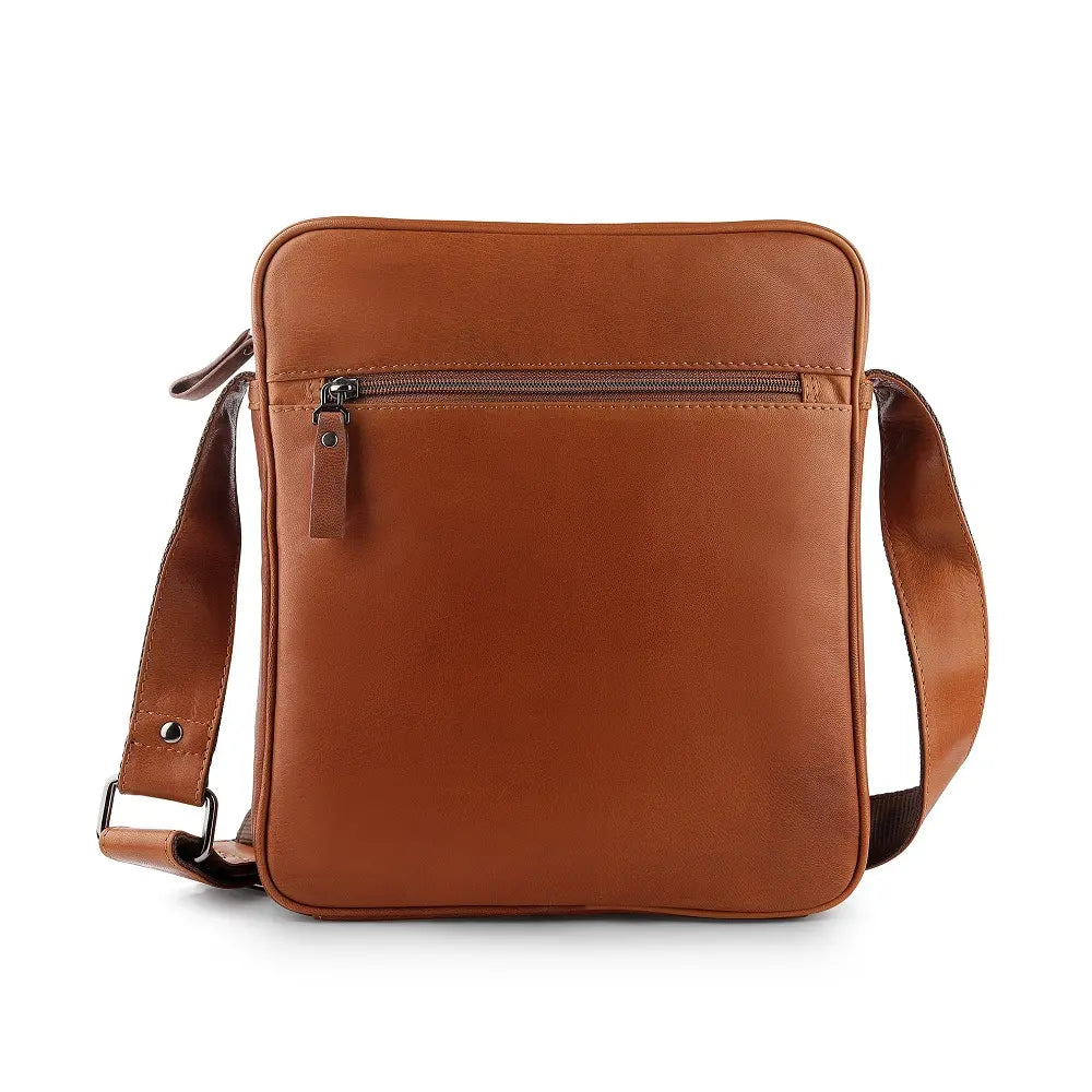 Mens Leather Bag Texan Dark Light Brown-1
