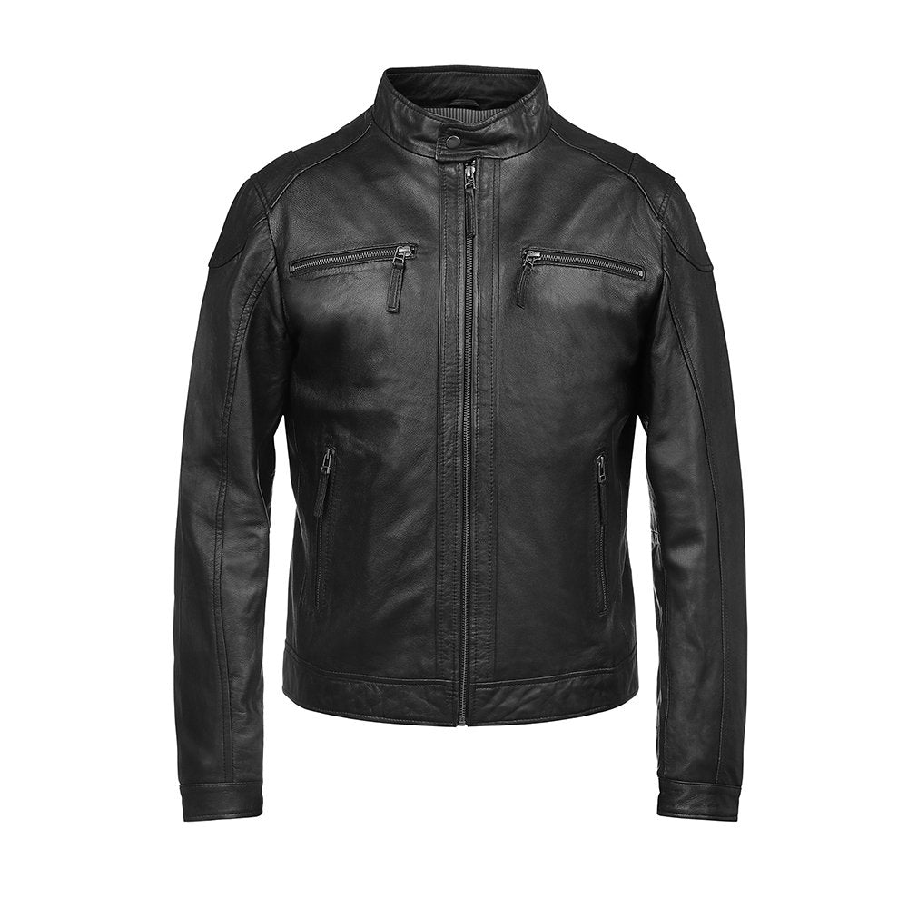 Moto Leather Jacket Roman Black