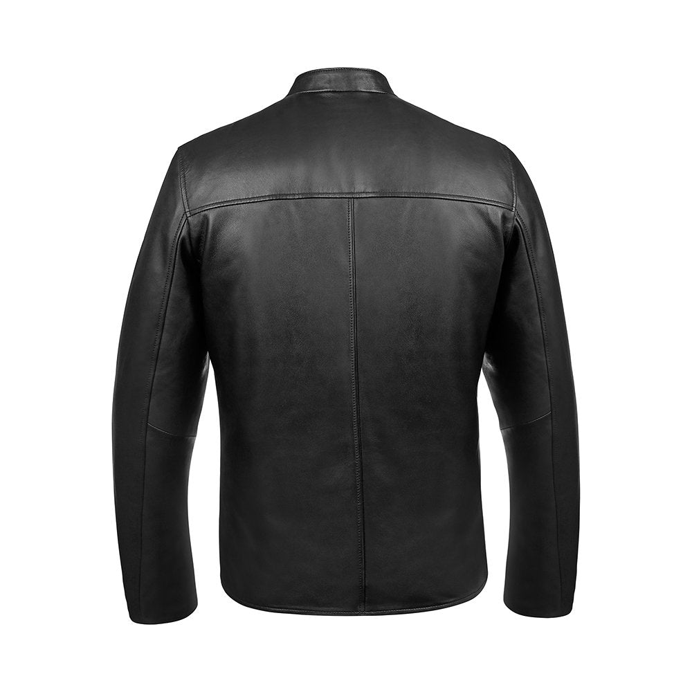 Moto Racer Leather Jacket George Black 6741 6