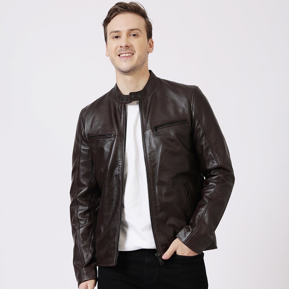 Moto Racer Leather Jacket George Brown 6741 2