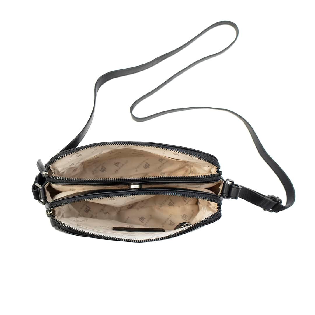 Orion Leather Handbag Double Zipper