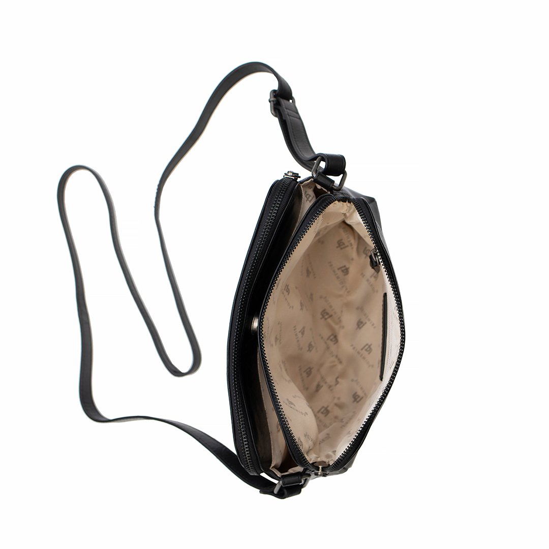 Orion Leather Handbag Double Zipper