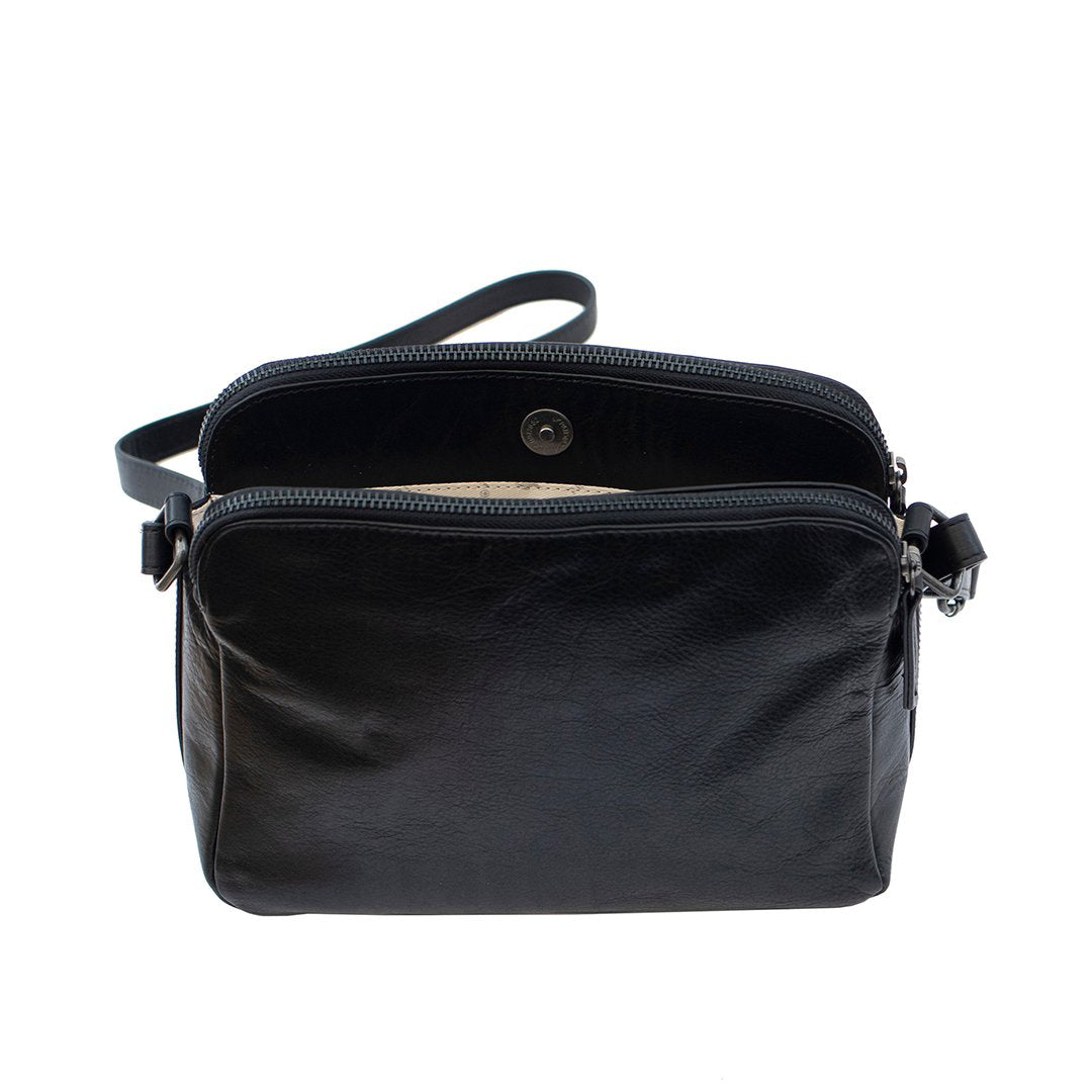 Orion Leather Handbag Double Zipper