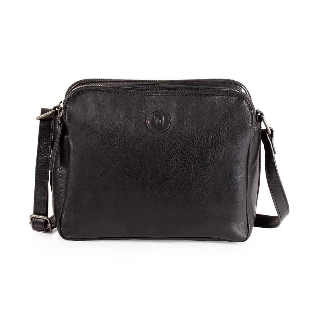 Orion Leather Handbag Double Zipper
