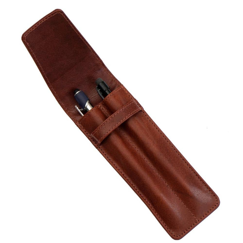 PRIMEHIDE-Double-Pen-holder-brown-open-view-with-pens-in-place-4828.jpg