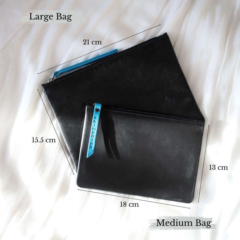 Large Size Leather Zip Pouch