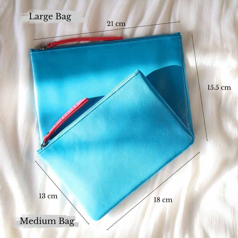 Large Size Leather Zip Pouch