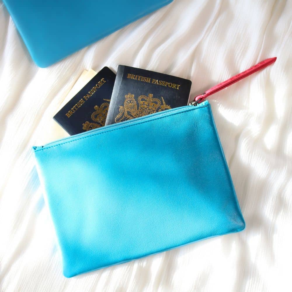Large Size Leather Zip Pouch