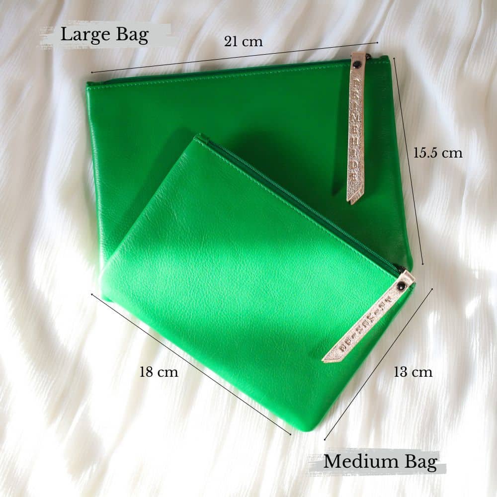 Large Size Leather Zip Pouch