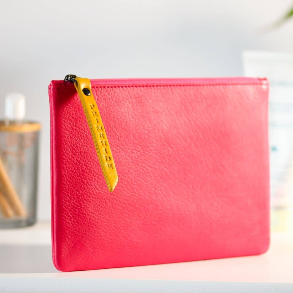 PRIMEHIDE Leather Zip Pouch Pink 702 &#8211; 703 (3)