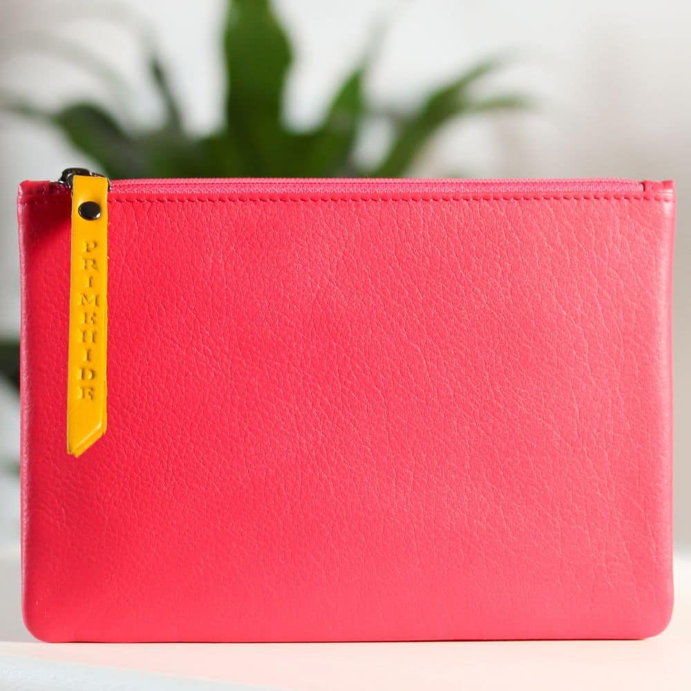 PRIMEHIDE Leather Zip Pouch Pink 702 &#8211; 703
