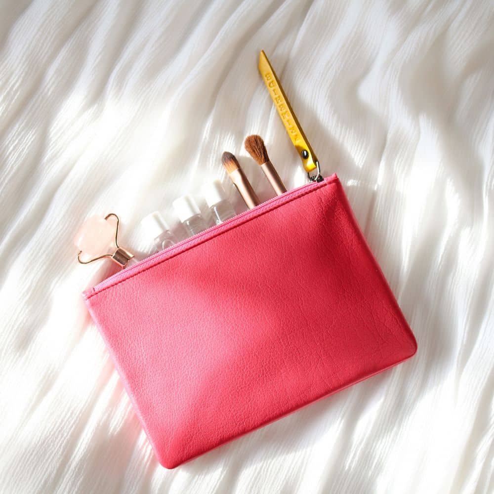 Soft Leather Makeup Pouch Medium
