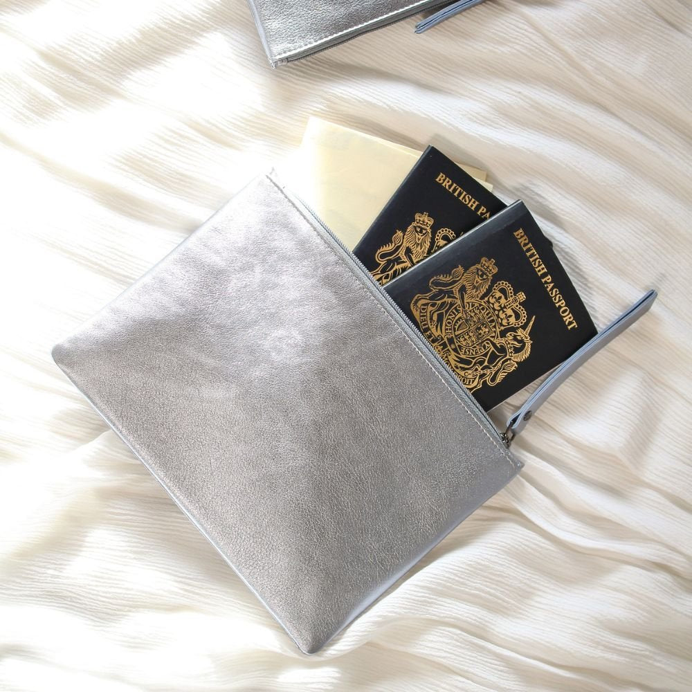 PRIMEHIDE Leather Zip Pouch Silver 702 – 703 (3)