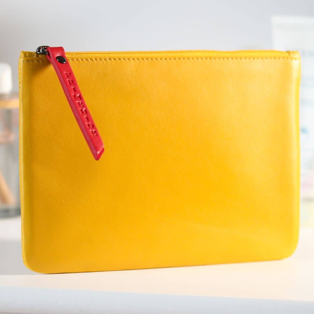 PRIMEHIDE Leather Zip Pouch Yellow 702 &#8211; 703 (2)