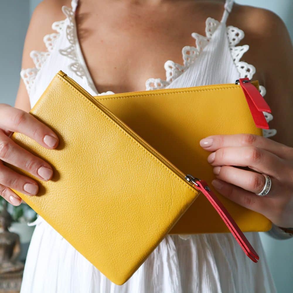 PRIMEHIDE Leather Zip Pouch Yellow 702 &#8211; 703 (3)