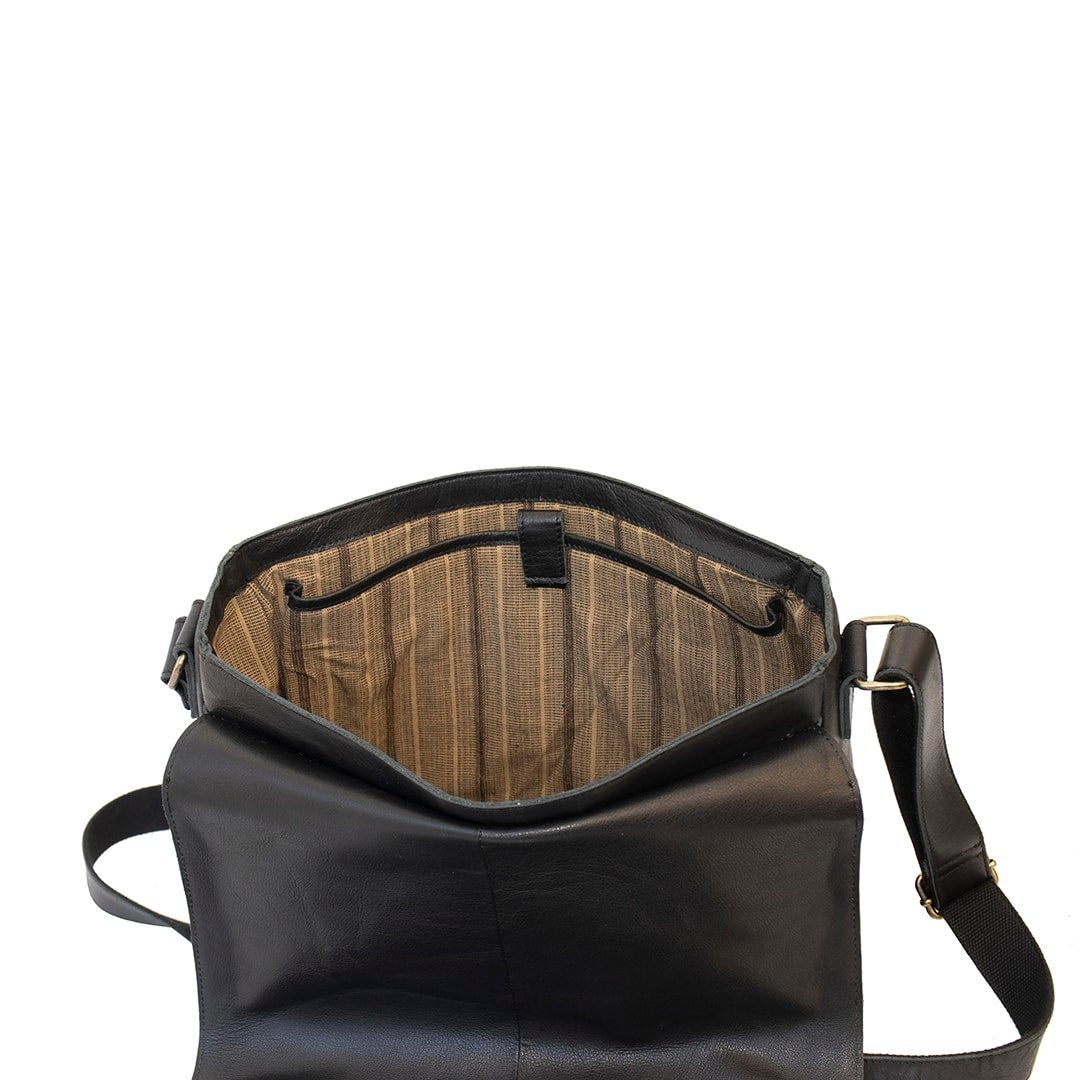 a messenger bag with a laptop sleeve