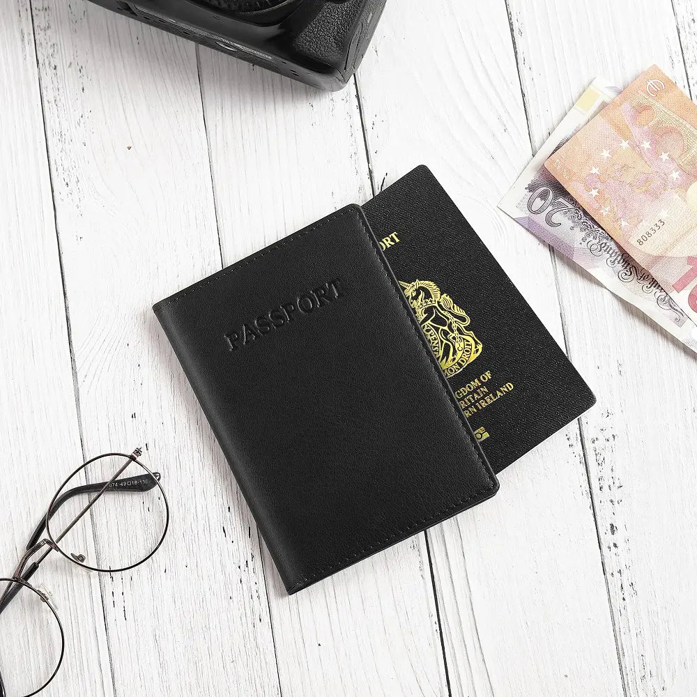 Passport Cover RFID Safe Black-4