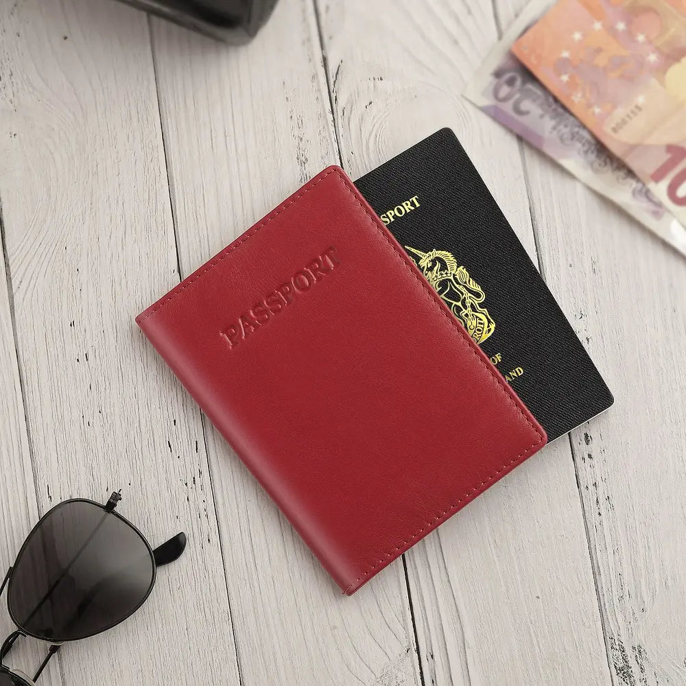 Passport Cover RFID Safe Red-4