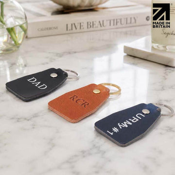 Personalised Heritage Leather Keyring | Full-Grain | Handmade in Britain