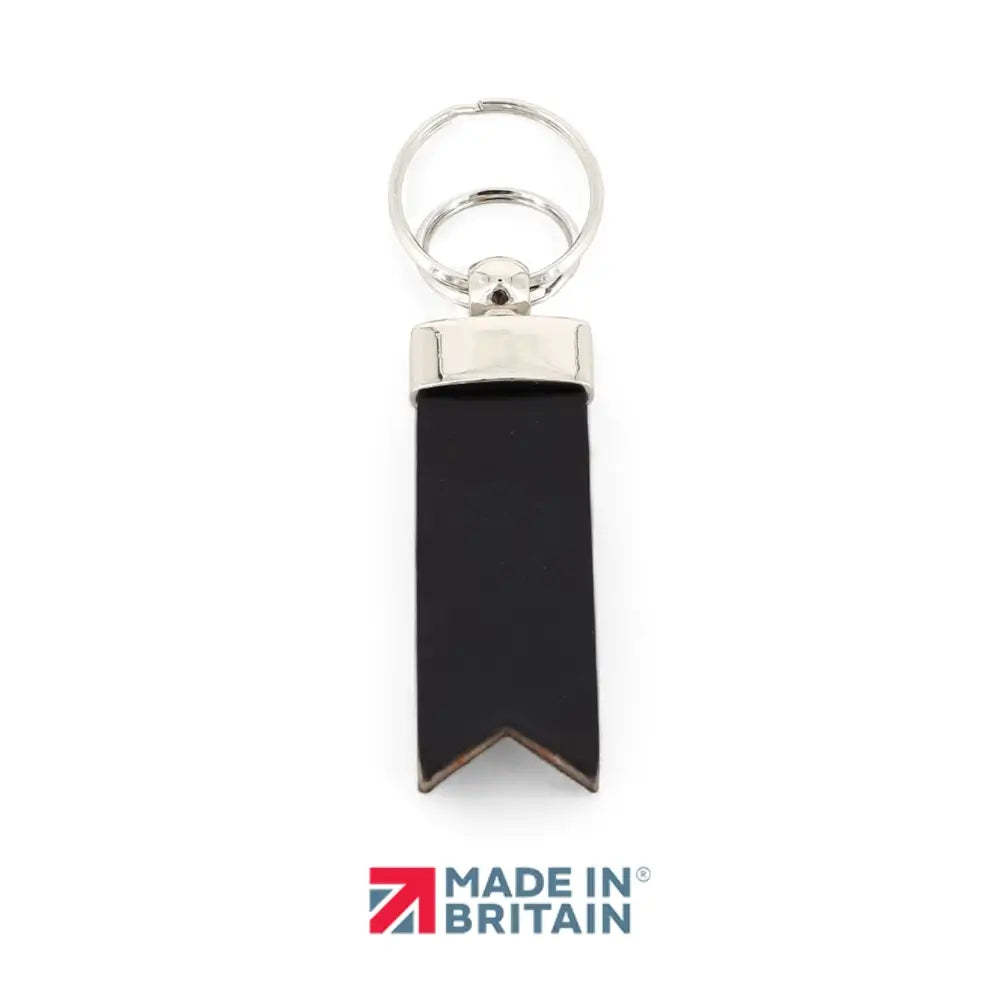 Three colorful keychains  on a white background, featuring the 'Made in Britain' logo.