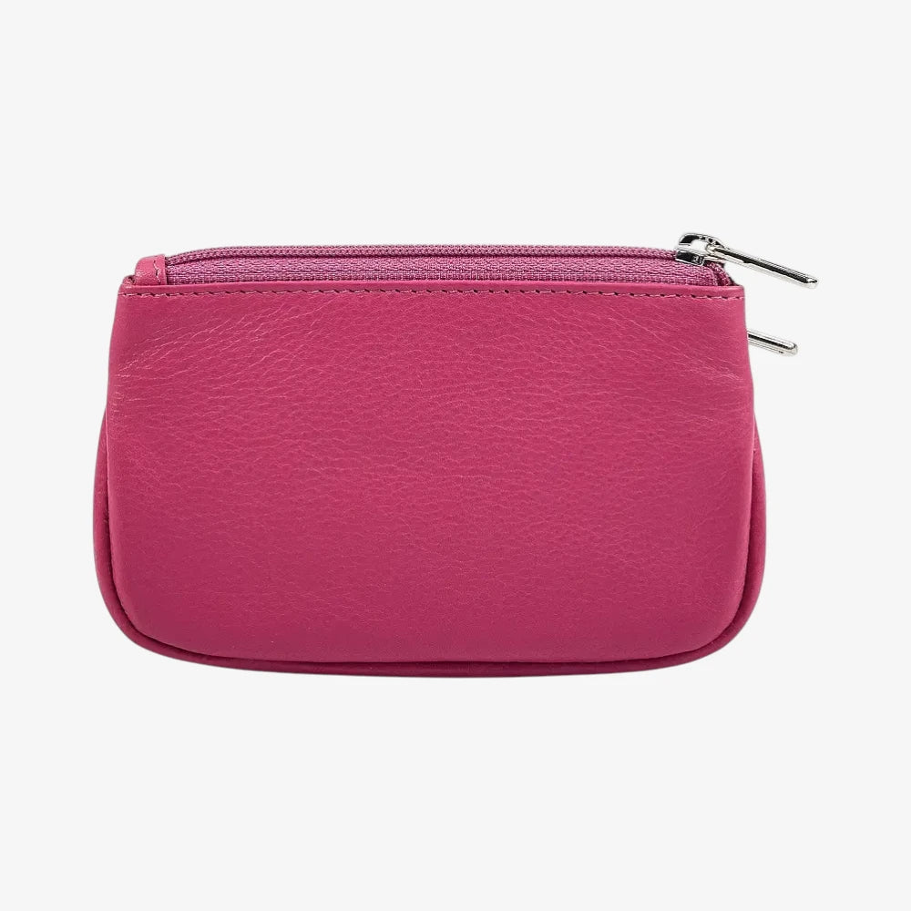 Women's Pink Leather Coin and Card Purse