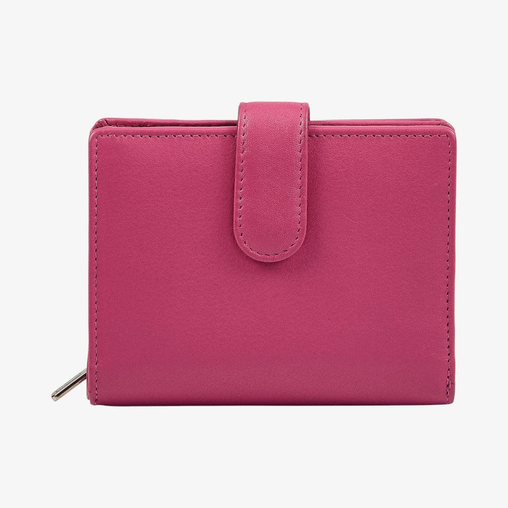 Elegant pink real leather purse for everyday essentials