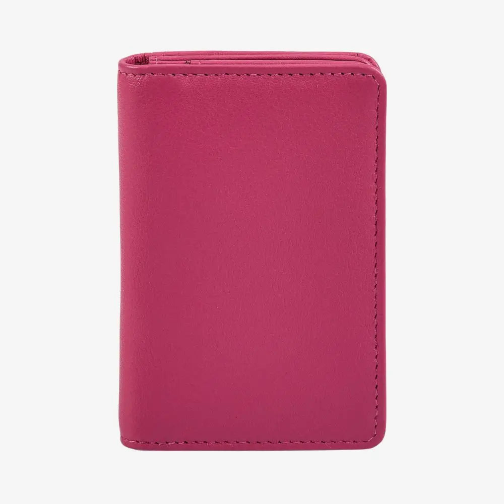 Miami real leather card holder with RFID protection in pink