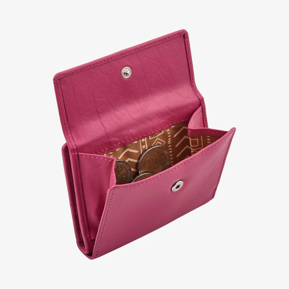  Elegant pink leather purse for women with organised compartments