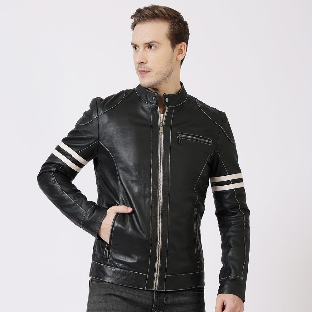 Racer Leather Jacket Fred Black 6934 &#8211; 1