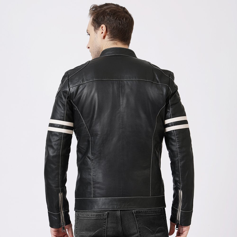 Racer Leather Jacket Fred Black 6934 -4