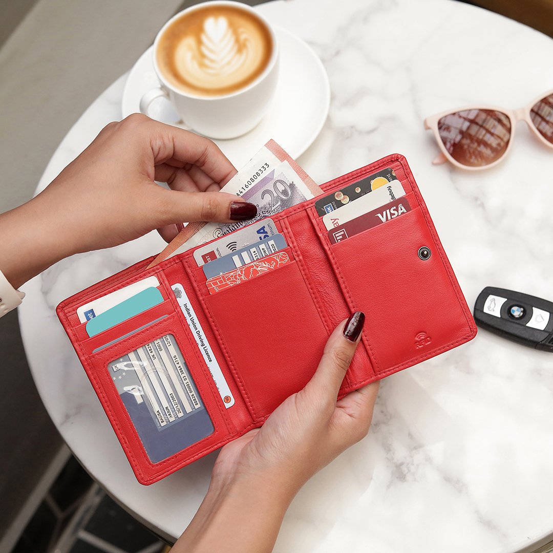 Red Leather Purse For Women Velura 21953 &#8211; 2