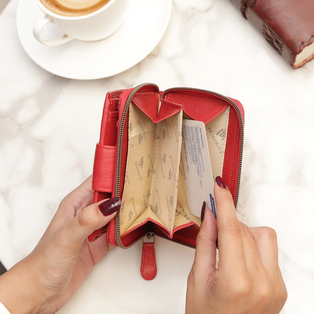 Genuine Leather purse designed for women with a Zipped Coin Section for added convenience.