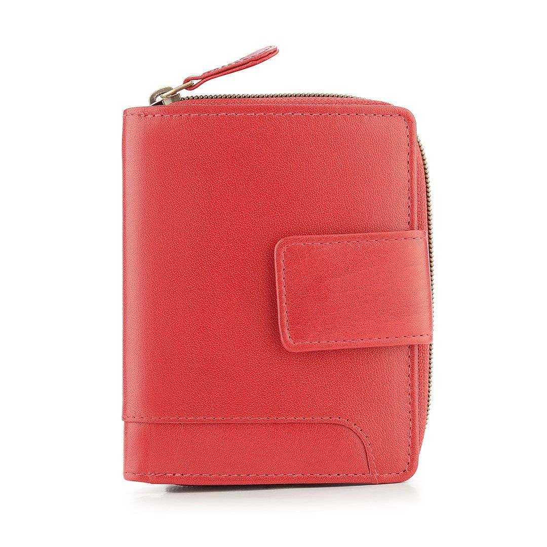 Velura Leather Purse Medium Zip Around Trifold