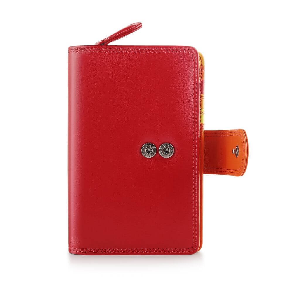 Red Soft Leather Colourful Bifold Purse &#8211; Primrose London (3)