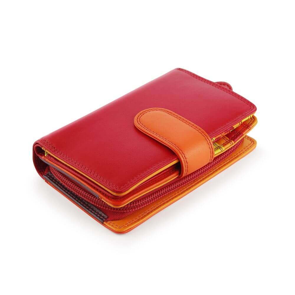 Red Soft Leather Colourful Bifold Purse &#8211; Primrose London (4)