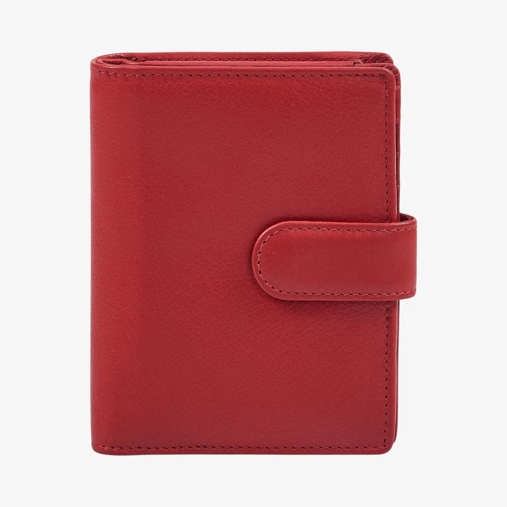 Miami medium zipped trifold ladies leather purse in red made from real 
leather 