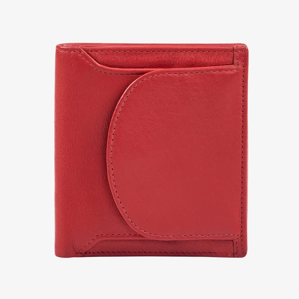 Red ladies leather coin tray purse for everyday essentials