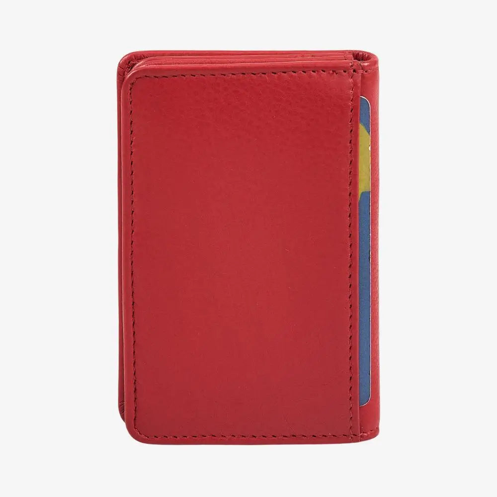 Red leather card holder for everyday use