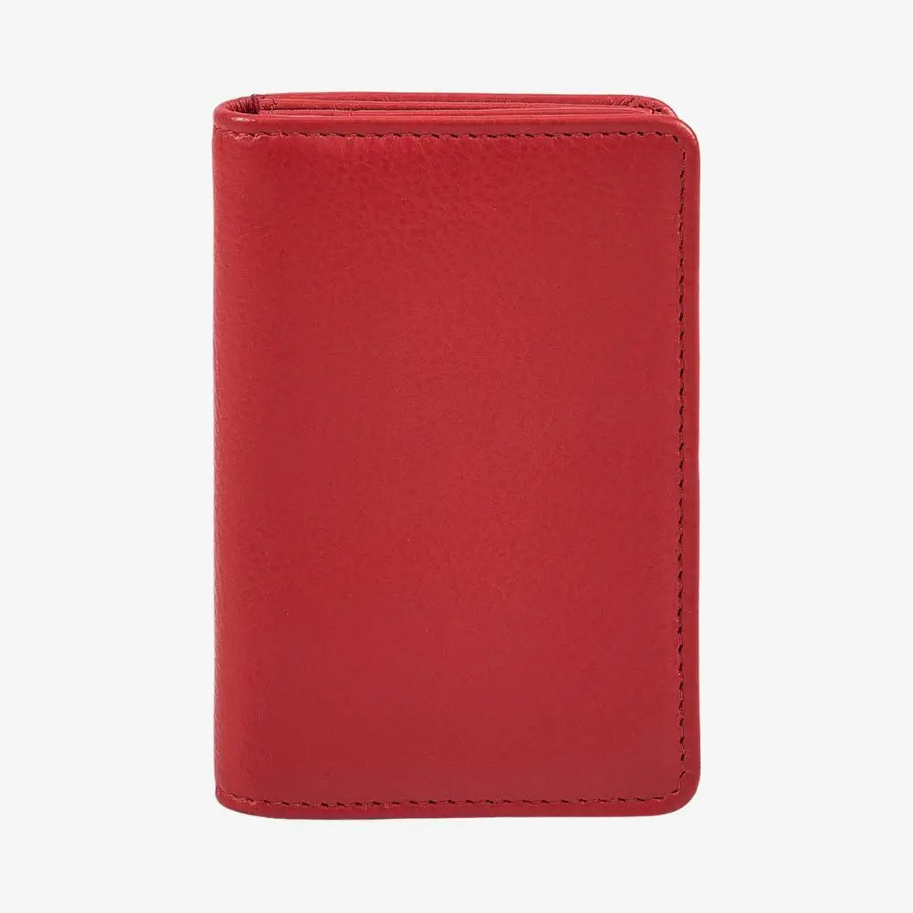 Miami real leather card holder with RFID protection in red