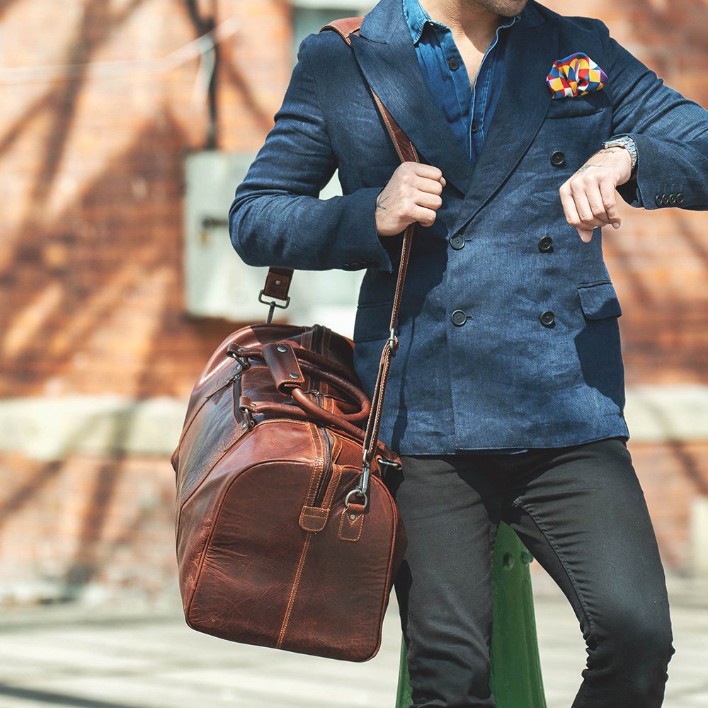 Roma Leather Duffle Bag With Shoe Section 7503 &#8211; 6