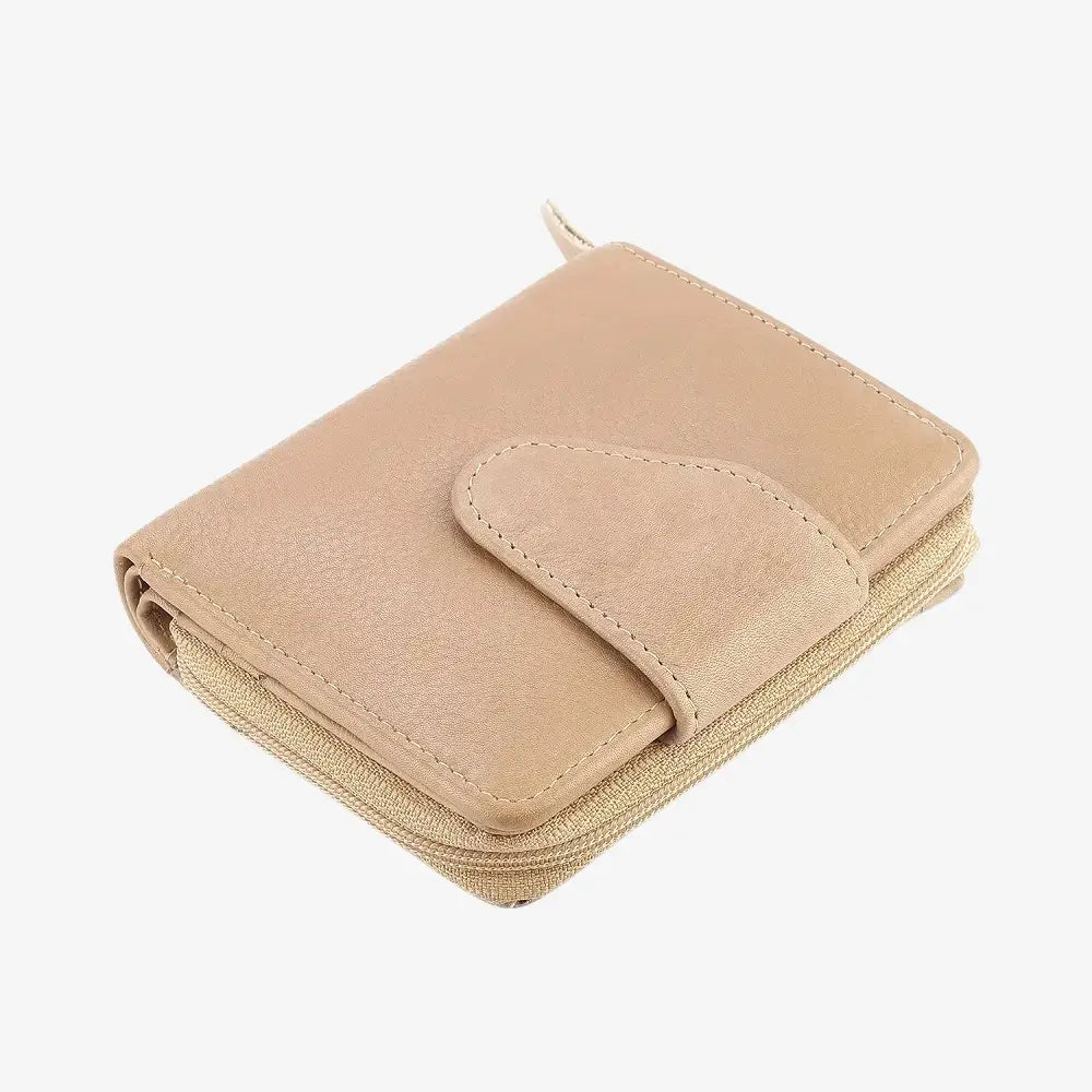 Top view of sand wallet on a white background