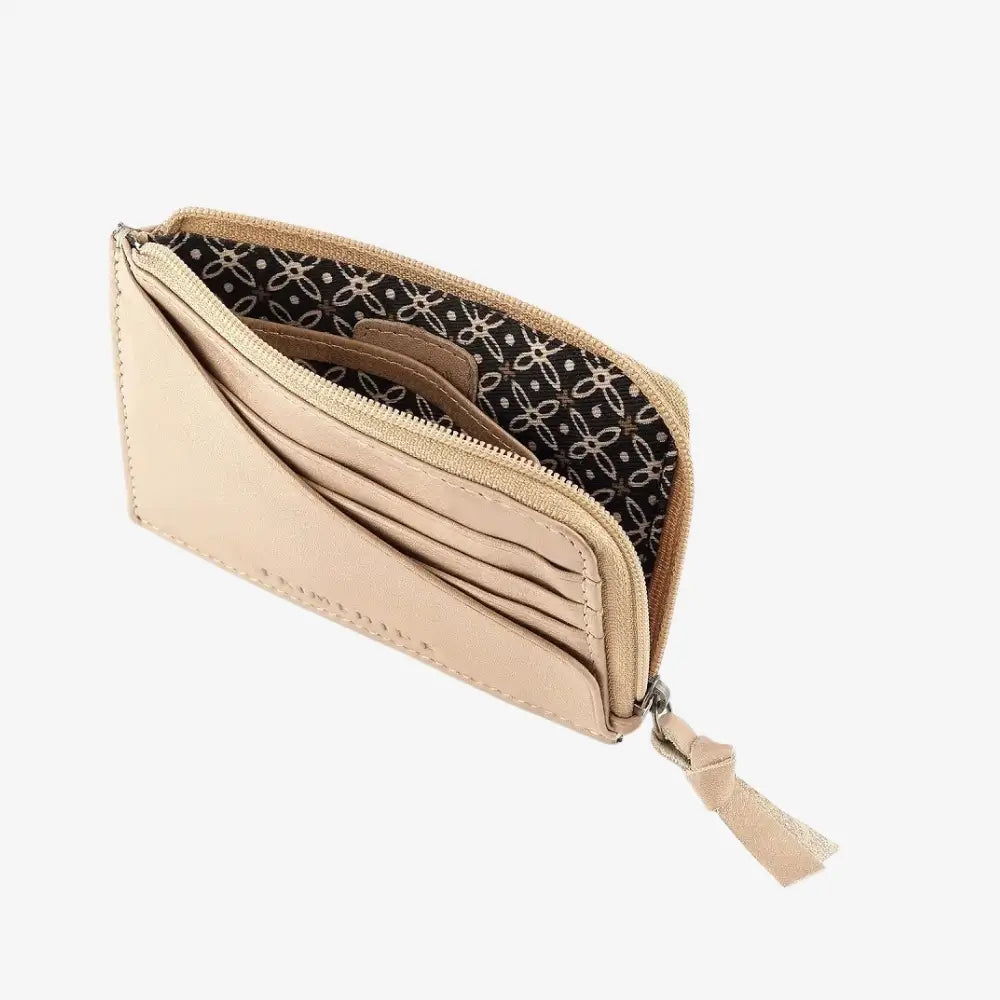 Sand wallet with black interior on a white background
