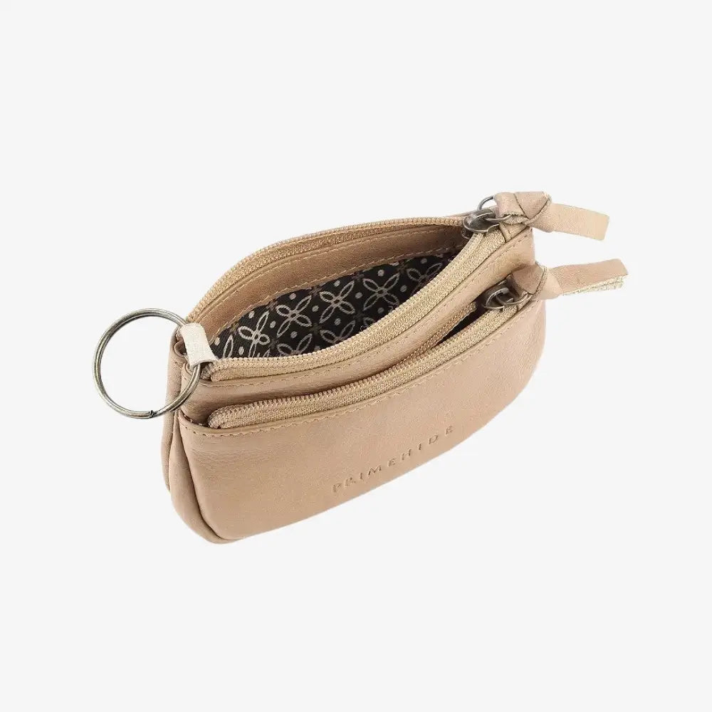 Sand keychain pouch with zipper on a white background