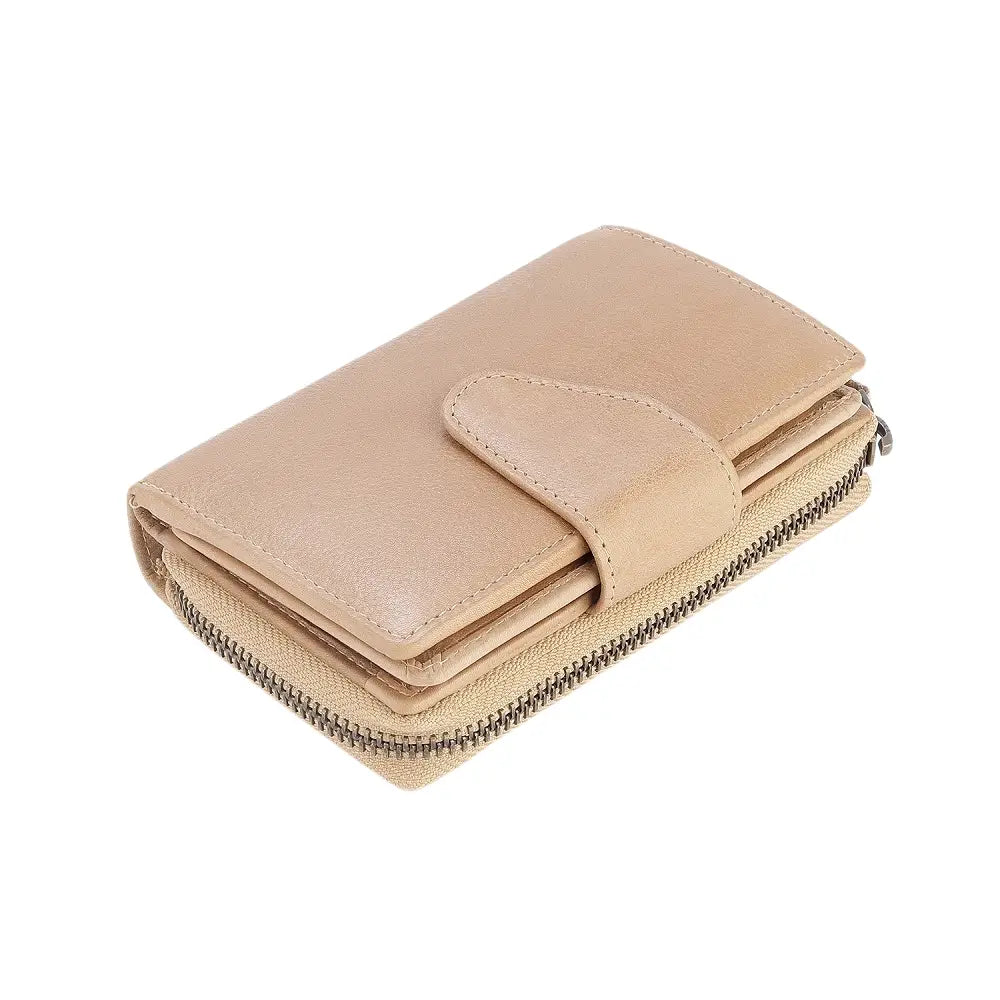 Top view of Sand Renata bifold purse