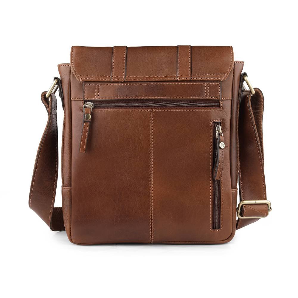 Small Leather Messenger Bag Brown Ridgeback 673 (2)