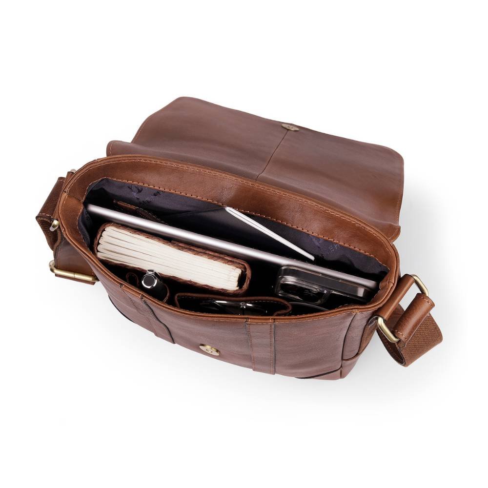 Small Leather Messenger Bag Brown Ridgeback 673 (3)